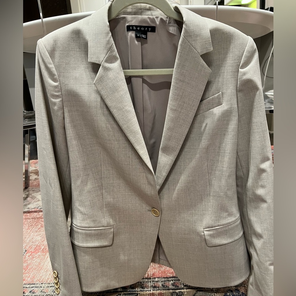 NWT Theory Tan Virgin Wool Blazer Size 10